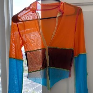 Stylish Multi Color Mesh Top